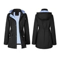 thumbnail image 6 of Womens Rain Jacket Waterproof Raincoat With Hood Lightweight Windbreaker Rain Jacket Loose Casual Travel Camping Outdoor Coat, 6 of 10