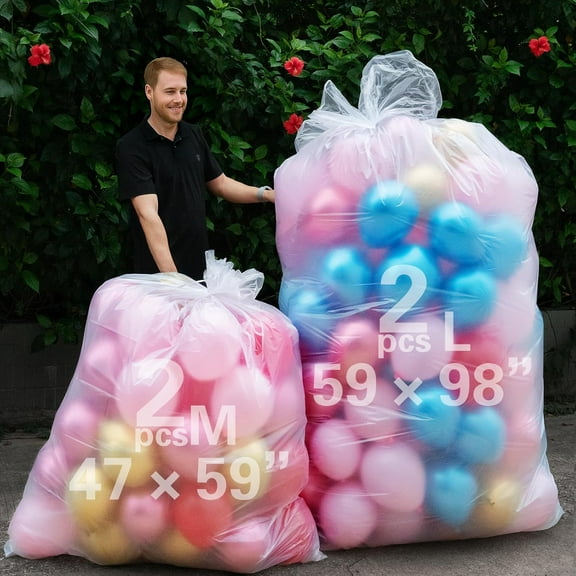 4 Pcs Balloon Bags For Transport Extra Large(2 pcs 59 x 98.4 in   2 pcs 47.2 x 59 in), Transport Balloons For Weddings, Birthday Parties