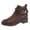 Brown, variant on Rokment Retro Embossed Riding Ankle Boots for Women Casual Leather Buckles Platform Chunky Mid Heels Short Booties with Side Zipper Fall Winter