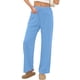 thumbnail image 5 of Amzcrzy Pantalones Mujer A Rayas Informales Cintura Alta Cordón Elástico Tipo Bóxer Cómodos Holgados Anchos Con Bolsillos Tallas S-2XL Azul, 5 of 8