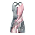 thumbnail image 3 of Pink Ladies Track Gym Shorts Overalls Shortalls Shorts One Piece for Juniors Marble Print Bodycon Cottagecore Cut Out Wrap Criss Cross Summer Fall 2025 XL, 3 of 4