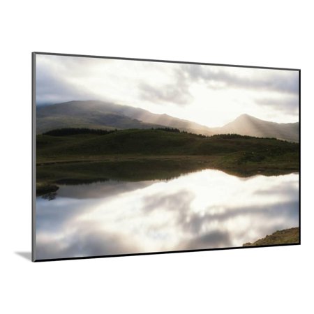 Panorama Landscape Sunrise over Mountains and Lake in Foreground Wood Mounted Print Wall Art By Veneratio