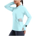 thumbnail image 2 of Wensltd Hauts de Plage à Manches Longues pour Femmes Couleur Unie Protection Solaire Légers Sports de Plein Air Course Randonnée Chandails, 2 of 9