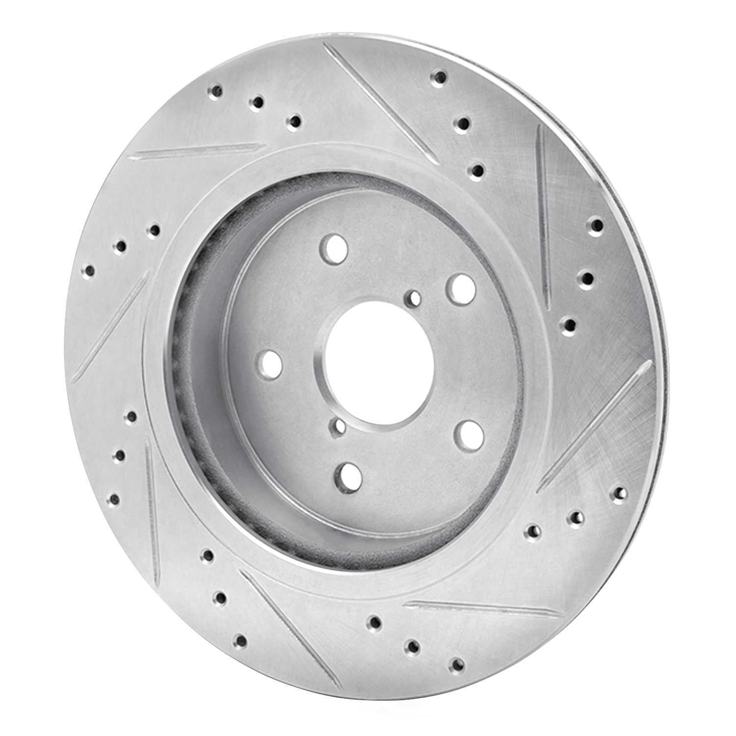 Dynamic Friction Company 631-13028L DFC Brake Rotor - Drilled And Slotted - Silver