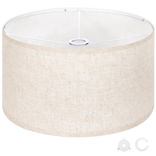 Lamp Shade OUTON, tambor grande para lámparas de pie, color beige, 44 x 23 cm