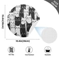 thumbnail image 3 of Black and White Cats Black Round Placemats Plate Mats 15 Inch Non-Slip Heat Resistant Washable PVC Set Indoor for Kitchen Dining Table 4PCs, 3 of 6