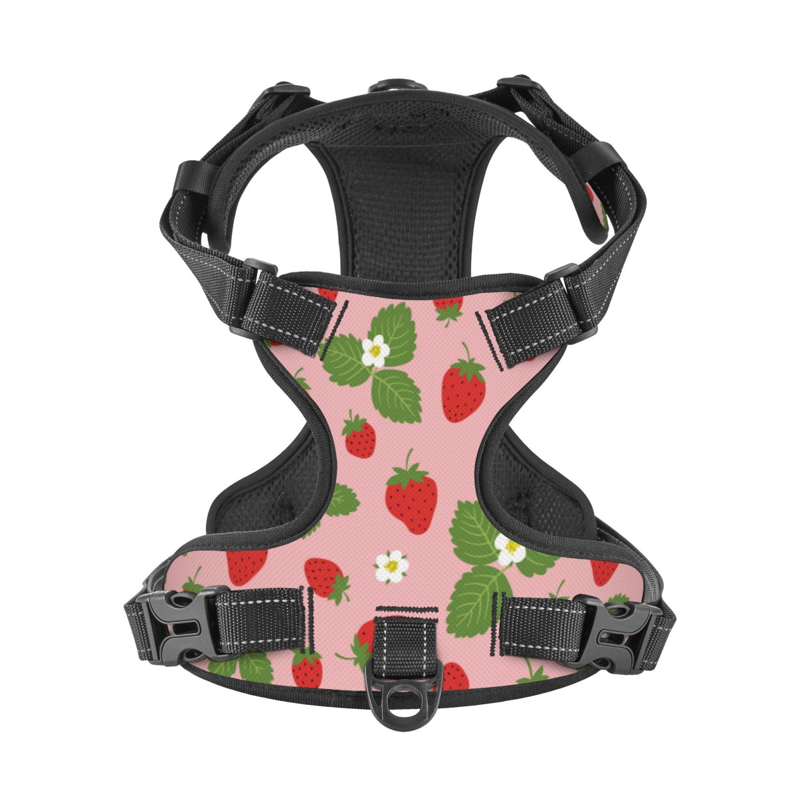 Kdxio Strawberries Print No Pull Dog Harness Adjustable Reflective Oxford Easy Control Medium Large Dog Harness for Training and Everyday-Medium
