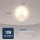 thumbnail image 3 of La luz de pared interior llevó la lámpara de pared redonda 13w blanco cálido 3000k moderno para Bedro, 3 of 4