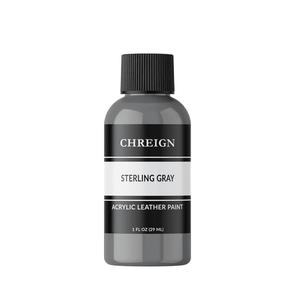 Chreign Acrylic Leather Paint, Sterling Gray - Paint for Shoes & Sneakers 1 oz.