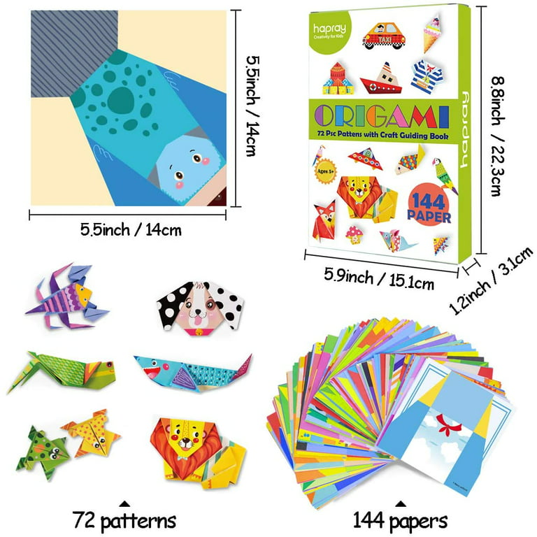 Origami Kit 144 sheets Origami Paper for Kids 72 Patterns with