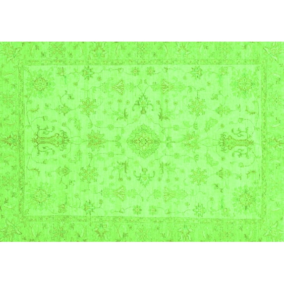 Ahgly Company Indoor Rectangle Oriental Green Traditional Area Rugs, 2' x 4'