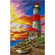 Rug  Making Latch Hooking Kit | Sunset Lighthouse (4 sizes)