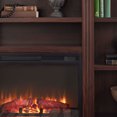 thumbnail image 5 of Walker Edison Traditional 70” Mantel Fireplace with Open Shelves, Brown, 5 of 18