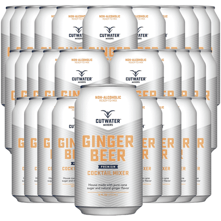 Cutwater Non-Alcoholic Ginger Beer 30 Pack - 12oz Cans - 110 Calories Fat-Free - Soda Mixer for Moscow Mule, Dark n Stormy