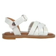 thumbnail image 4 of bebe Girl's Simple and Comfy Flat Sandals with Braided Straps - Flat Sandals for Toddler, White, 7, 4 of 8