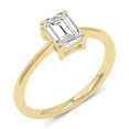 thumbnail image 2 of 3 Carat - Emerald Cut Lab Grown Basket Regular Shank Setting Solitaire Diamond Engagement Ring in 14K Yellow Gold | E-F Color, VS1-VS2 Clarity (Ring Size: 8), 2 of 3