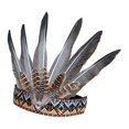 thumbnail image 2 of Tocado de plumas artificiales indio, accesorio para disfraz de jefe para escenario festivo., 2 of 7