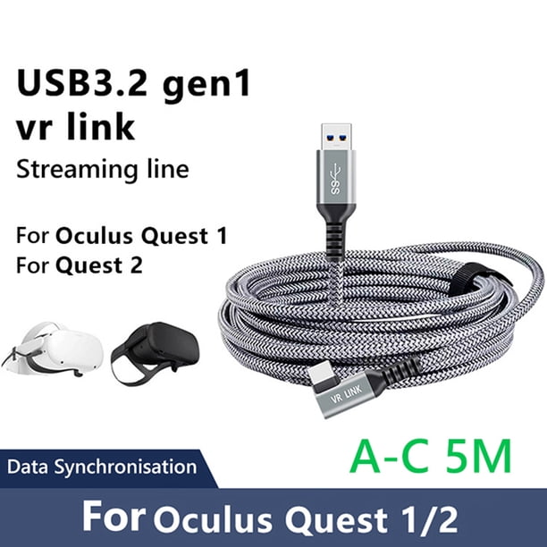 Cable de transferencia de datos de 60 W tipo A a USB-C USB3.2 Gen1 para Oculus Quest 2 (5 m) Ndcxsfigh Nuevos Originales