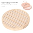 thumbnail image 4 of 6 Slots Earrings Organizer Tray Wooden Round Display, Stackable Lightweight with Lint Storage for Earrings, 4 of 7