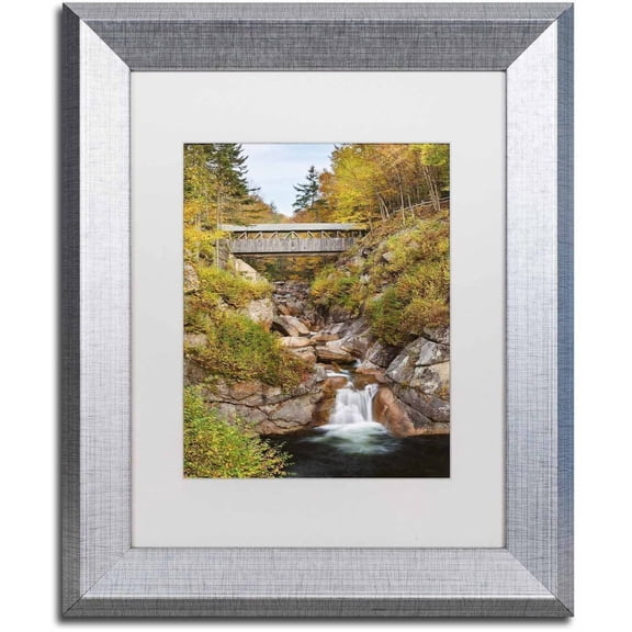 Trademark Fine Art 'Sentinel Bridge' Canvas Art by Michael Blanchette Photography, White Matte, Silver Frame