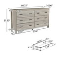 thumbnail image 4 of Noble House Hysham 6 Drawer Dresser, Sonoma Oak, 4 of 8