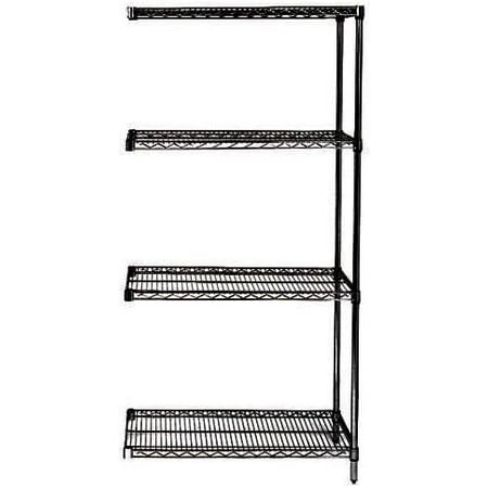 

18 Deep x 42 Wide x 86 High 4 Tier Black Add-On Shelving Unit