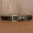 thumbnail image 3 of Cinturón de cuero Cateissary hombre doble hebilla 3,8 cm Negro 120cm, 3 of 6