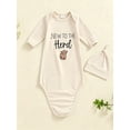thumbnail image 4 of WIBACKER Newborn Baby Knotted Gown Infant Cotton Long Sleeve Sleeper with Mitten Cuffs, Baby Girl and Boy Sleep Gown, 4 of 5
