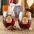 thumbnail image 3 of Hello Fall Labrador Retriever Football Welcome Autumn with Leaves Pumpkins 15oz Stemless Wine Glass Mug Lab Dog Lover Gifts Wine Glasses Cup - 00012, 3 of 5