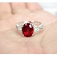 thumbnail image 1 of 925 Sterling Silver Natural Red Ruby Engagement Ring Gift Free Ship, 1 of 4