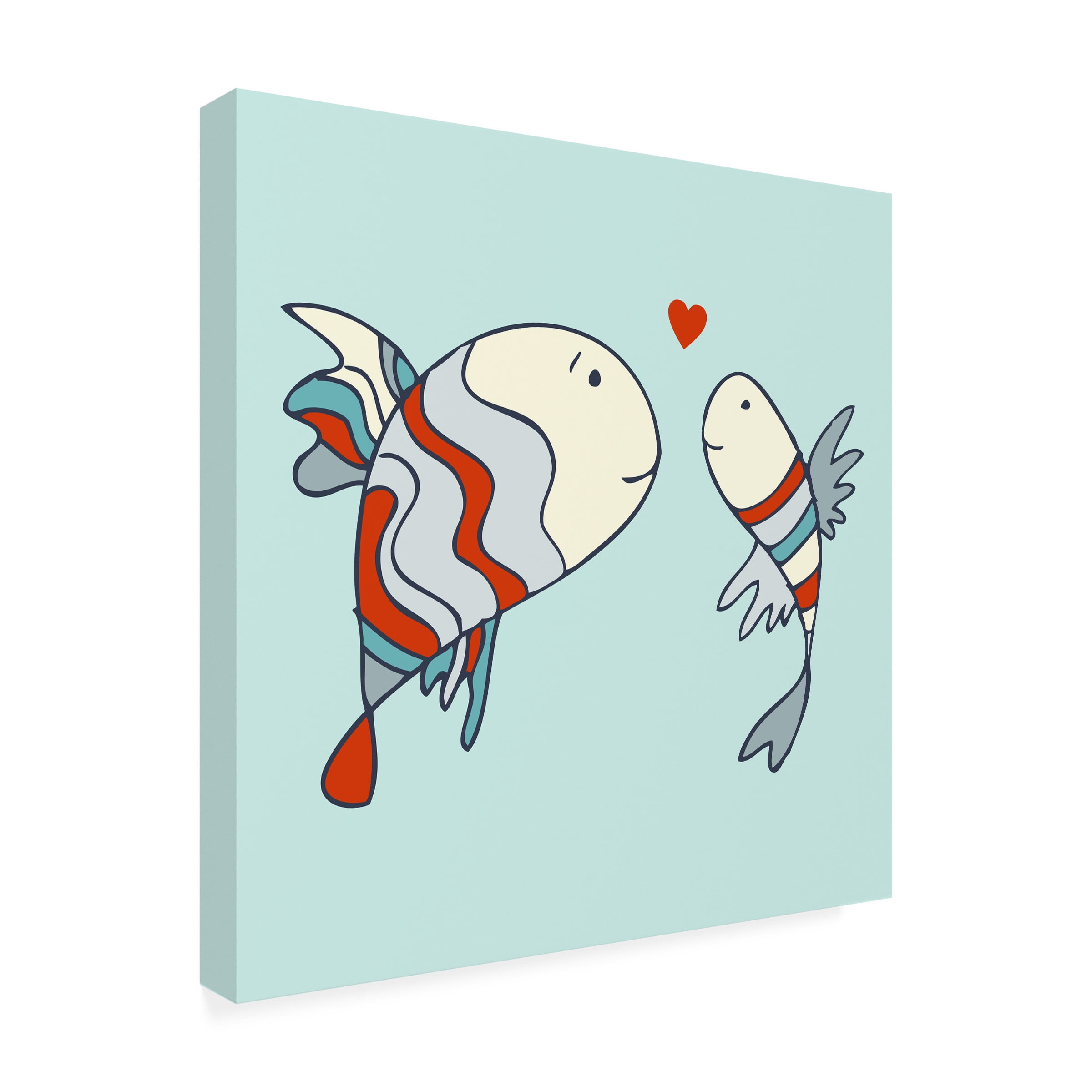 Trademark Fine Art "Two Little Love Fish" Canvas Art by Carla Martell