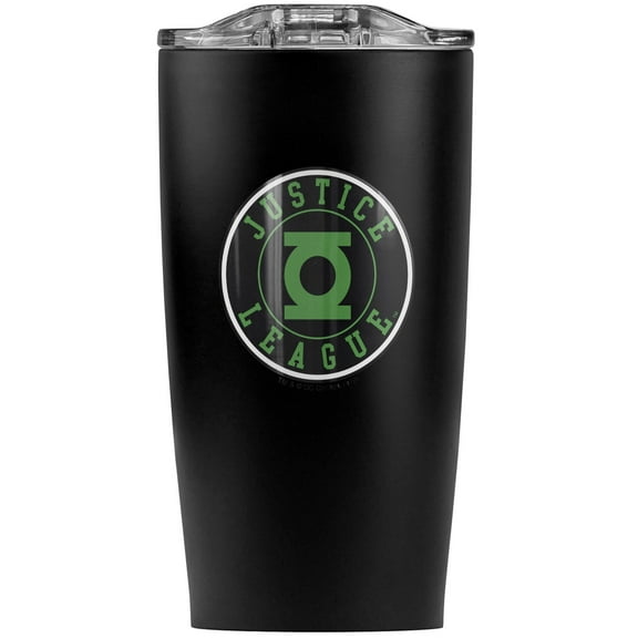 Justice League Green Lantern Athletic Logo Stainless Steel 20 oz Travel Tumbler, Vacuum Insulated & Double Wall with Leakproof Sliding Lid | Great for Coffee/Hot Drinks and Cold Beverages