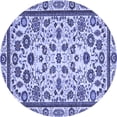 thumbnail image 1 of Ahgly Company Machine Washable Indoor Round Abstract Blue Modern Area Rugs, 8' Round, 1 of 4