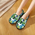thumbnail image 4 of House Slippers for Women Men - abstractly Bright Green pattern Lightweight House Shoes Fuzzy Slippers, Soft Slip-On Cozy House Slippers for Woman Indoor Outdoor, 4 of 7