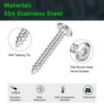thumbnail image 3 of M6 x 40mm (50 Pack) Tête de Douille Plate Ronde en Acier Inoxydable 304 Vis en Bois, 3 of 7