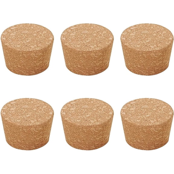 6Pcs Large Cork Stoppers 1.7-2 Inch Cork Bottle Stoppers Tapered Corks Plugs Corks Canning Jar Lids Wood Tapered Plugs Wooden Taper