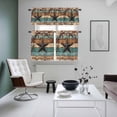 thumbnail image 5 of Country Stars Kitchen Curtains Valances and Tiers Set of 3 Vintage Rust Black Star Berry Brown Bright Green Wood Grain Tier Curtains and Valance with Rod Pocket for Small Windows, 27.5"x24", 5 of 9
