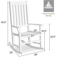 thumbnail image 3 of LDAILY Moccha Outdoor Rocking Chair, Acacia Wood Frame, Porch Rocker for Garden, Lawn, Balcony, Backyard and Patio (1, White), 3 of 7
