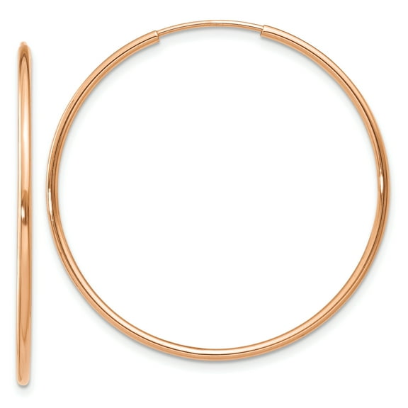 Primal Gold 14 Karat Rose Gold 1.2mm Endless Hoop Earrings