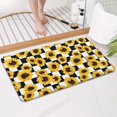 thumbnail image 4 of Black White Checker Sunflower Pattern Bathroom Rugs Mat,Non Slip Microfiber Bathroom Rug,Rubber Backing,Soft Bathroom Mats for Bathroom Floor,Tub and Shower,17x30in(43x75cm), 4 of 5
