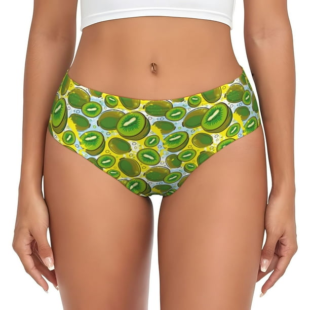 Fotbe Kiwi Fruits Summer Calzones Estampados para Mujer – Ropa Interior de Algodón, Cómoda, Suave y Elástica-Small