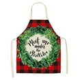 thumbnail image 1 of Apron,npkgvia Clearance,Christmas Decorations,Kitchen Utensils,Christmas Kitchen Cooking Aprons Plaid Aprons Adjustable Buffalo Plaid Baking Apron,Apron, 1 of 7