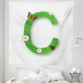 thumbnail image 1 of Letter C Tapestry, Capital C with Grass Greenland Spring Flourishing Nature Themed Character, Fabric Wall Hanging Decor for Bedroom Living Room Dorm, 5 Sizes, Green Multicolor, by Ambesonne, 1 of 1