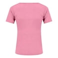 thumbnail image 4 of V Neck T Shirts for Women V Neck Short Sleeve Pullover with Streamlined Slim Fit for Vacation Weekends and Relaxed Styling Loose Fit Tees Blouses, 4 of 5
