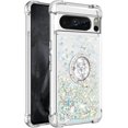 thumbnail image 6 of for Google Pixel 8 Pro Luxury Glitter Case for Women Girls, Sparkle Flowing Clear Quicksand Soft TPU Liquid Case Cover with Bling Diamond Ring for Pixel 8 Pro -Silver, 6 of 13