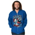 thumbnail image 4 of The Smurfs Kanji Keep Pushin Savage Zip Hoodie Sweatshirt Men Brisco Brands L, 4 of 6