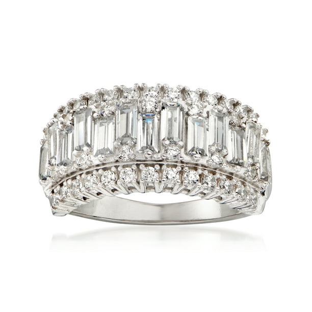 Ross-Simons - Ross-Simons 2.40 ct. t.w. Baguette and Round CZ Ring in