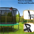 thumbnail image 5 of JERFIT 10FT Pumpkin Kids Trampoline with Basketball Hoop, Enclosure Net & Ladder, Outdoor Jumping Mat for Garden Backyard, ASTM Certified Green Steel Frame Trampoline, 5 of 10