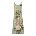 thumbnail image 4 of Odbmxy Tank Sun Dresses for Women Beach Summer Womens Maxi Dress A-Line Tropical Floral V-Neck Dress, 4 of 5