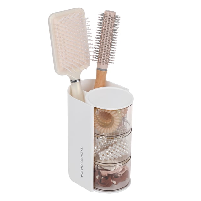 Organizador de accesorios para el cabello FABROK de 3 capas con soporte para cepillos